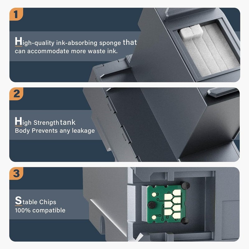 SUBLIMAKER F170 Maintenance Box Compatible Replacement for Epson Surecolor SC-F170 SC-F100 SC-F150, C13S210125/S210125 Maintenance Box for 170 100 150 Dye Sub Printers, Compatible for Epson F170 Maintenance Box - Image 4